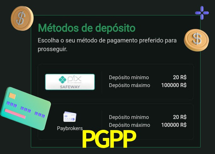 O cassino PGPP oferece uma grande variedade de métodos de pagamento